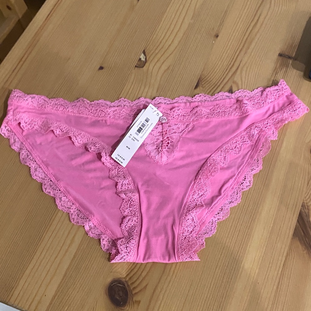 Victoria's Secret Vibrant Pink Lace Trim Panties
